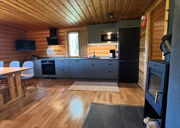 Logcabin, Sauna, Fireplace, View, Kitchen
